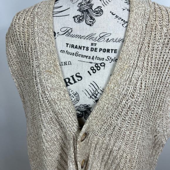 NWT Vintage Abercrombie and finch grandpa button up Tan sweater vest - Picture 7 of 12
